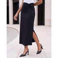 Roman Knot Twist Midi Skirt Black Mix