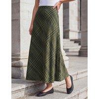 Roman Printed Check Midi Skirt Green Mix