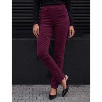 Roman Cord Straight Leg Trousers Burgundy Mix