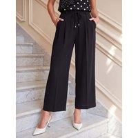 Roman Woven Skinny Tie Wide Leg Trousers Black Mix