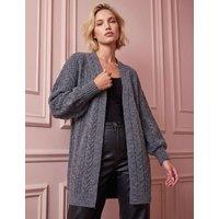 Roman Chunky Cable Knit Cardigan Dark Grey