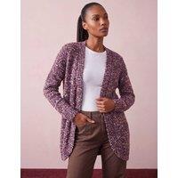 Roman Textured Edge To Edge Cardigan Mauve