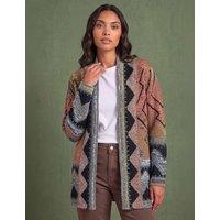 Roman Nordic Pattern Cardigan Brown Mix