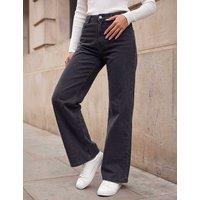Roman Petite Mid Rise Stretch Wide Leg Jeans Black Mix
