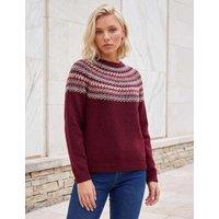 Roman Petite Fairisle Jumper Burgundy Mix