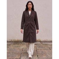 Roman Petite Faux Suede Jacket Dark Brown