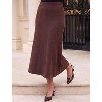 Roman Cable Knit Midi Skirt Chocolate