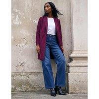 Roman Petite Faux Suede Pocket Jacket Burgundy Mix