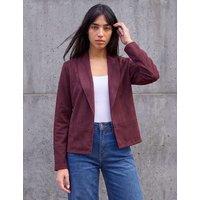 Roman Petite Faux Suede Jacket Burgundy Mix