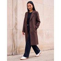 Roman Single Breasted Tailored Coat Chocolate