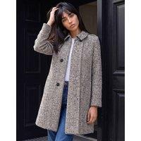 Roman Petite Collared Double Breasted Coat Stone