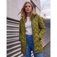 Roman Quilted Hooded Puffer Coat Khaki Mix