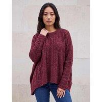 Roman Petite Contrast Cable Jumper Burgundy Mix