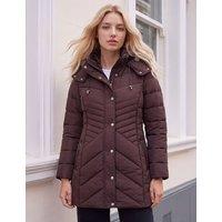 Roman Petite Longline Puffer Coat Chocolate