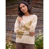 Roman Floral Sequin Jumper Beige Mix