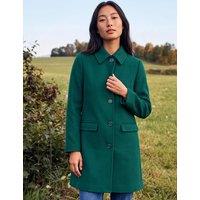 Roman Petite Collared Short Car Coat Dark Green Mix