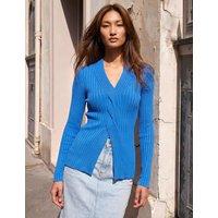 Roman Cable Rib Knit Jumper Blue Mix