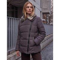 Roman Padded Biker Coat Taupe