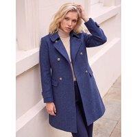 Roman Petite Double Breasted Military Coat Denim Mix