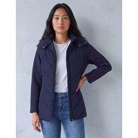 Roman Petite Chevron Quilted Hooded Coat Navy Mix