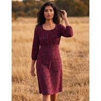 Roman Square Neck Floral Dress Burgundy Mix