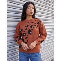 Roman Animal Print Jumper Dark Orange