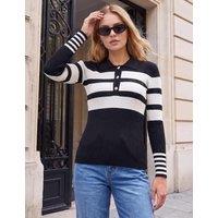 Roman Striped Ribbed Jumper Black Mix