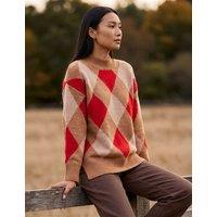 Roman Rayon Blend Argyle Jumper Camel Mix