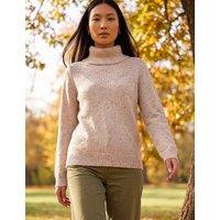 Roman Flecked Roll Neck Jumper With Wool Beige Mix