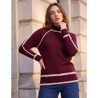 Roman Petite High Neck Jumper Burgundy Mix