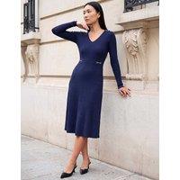 Roman V Neck Trim Detail Dress Navy Mix