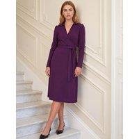 Roman Wrap V Neck Midi Dress Burgundy Mix