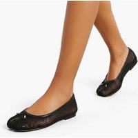 Steve Madden Calico Mesh Detail Ballet Pumps Black