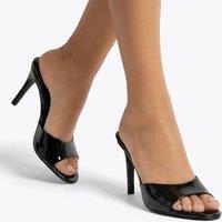 Steve Madden Kendrix Leather Stiletto Heel Mules Black