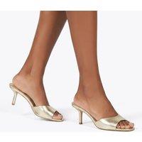 Steve Madden Kendrix Leather Stiletto Heel Mules Gold