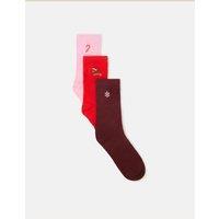 ACCESSORIZE 3 Pack Christmas Ankle Socks Multi