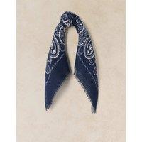 White Stuff Pure Wool Square Scarf Navy