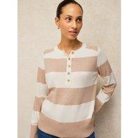 White Stuff Sienna Cotton Rich Henley Jumper Natural Mix