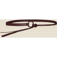 SOSANDAR Leather Ring Tie Waist Belt Chocolate
