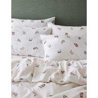 Piglet In Bed 2 Pack Linen Rich Woodland Floral Standard Pillowcases White Mix