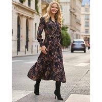 SOSANDAR Paisley Print Belted Midi Shirt Dress Black Mix