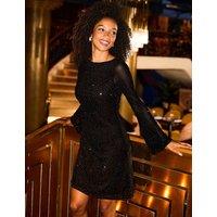 SOSANDAR Jersey Embellished Midi Dress Black Mix