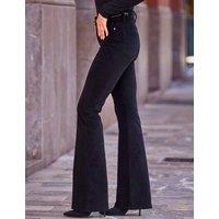 SOSANDAR Velvet Flared Jeans Black