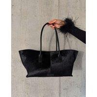 Never Fully Dressed Animal Print Faux Leather Shoulder Bag Black