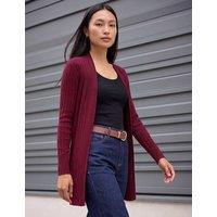 Roman Ribbed Longline Cardigan Burgundy