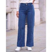 Roman Petite Cotton Rich Mid Rise Seam Detail Straight Leg Jeans Indigo