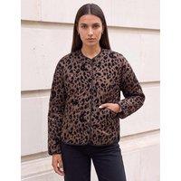 Roman Animal Print Quilted Jacket Brown