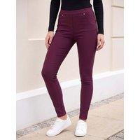 Roman Fleece Backed Slim Leg Pull On Jeans Burgundy