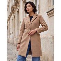 Roman Single Breasted Revere Collar Tailored Coat Stone