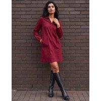Roman Pure Cotton Collared Button Detail Knee Length Shirt Dress Burgundy